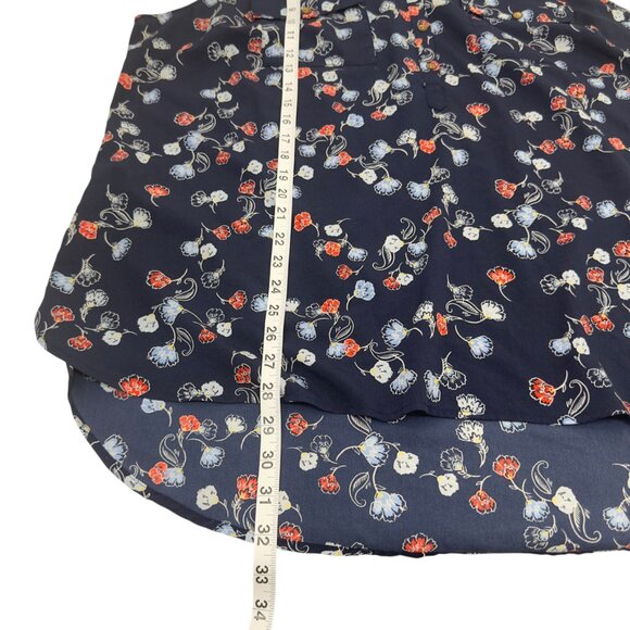 Croft & Barrow Womens 2X Sleeveless Floral Tunic Top Polyester Navy Red Blue - Picture 6 of 13